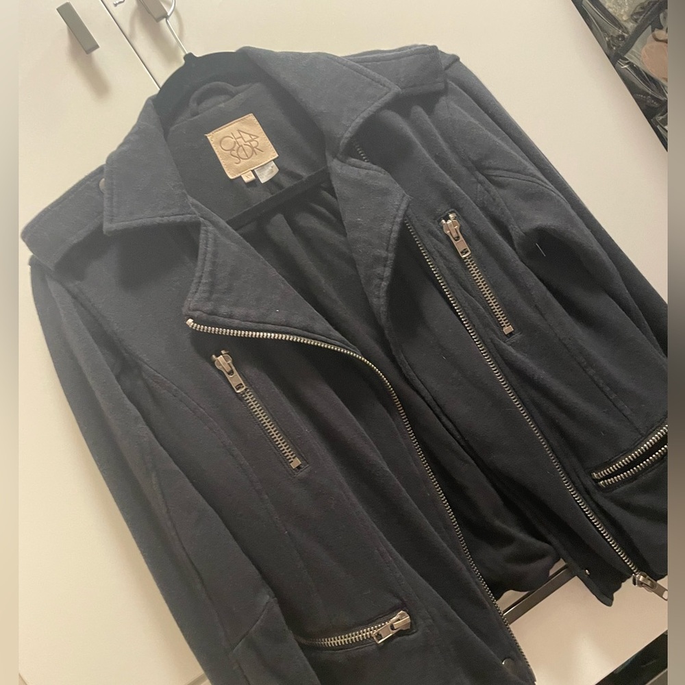 Chaser LA knit moto jacket